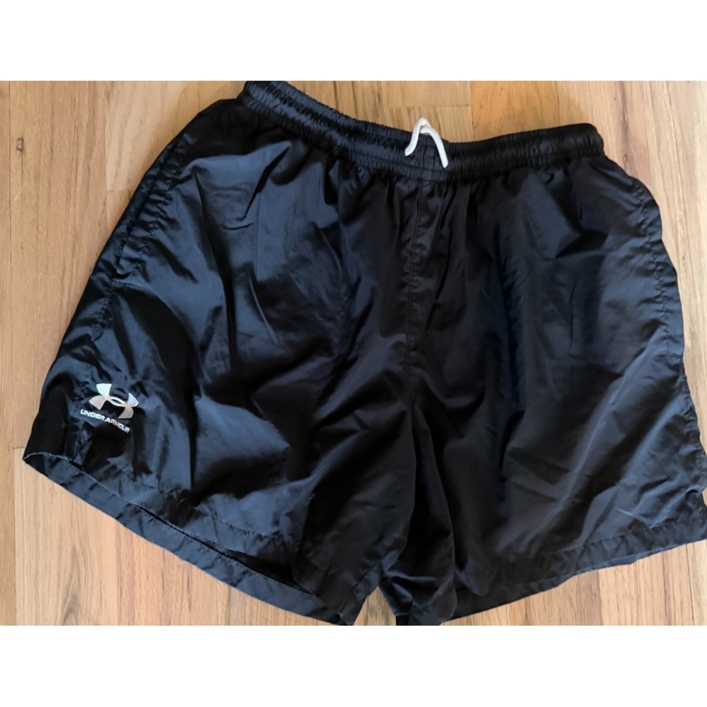 Under Armour Mens Lined Running Shorts Black Size Large Mesh Brief Lined